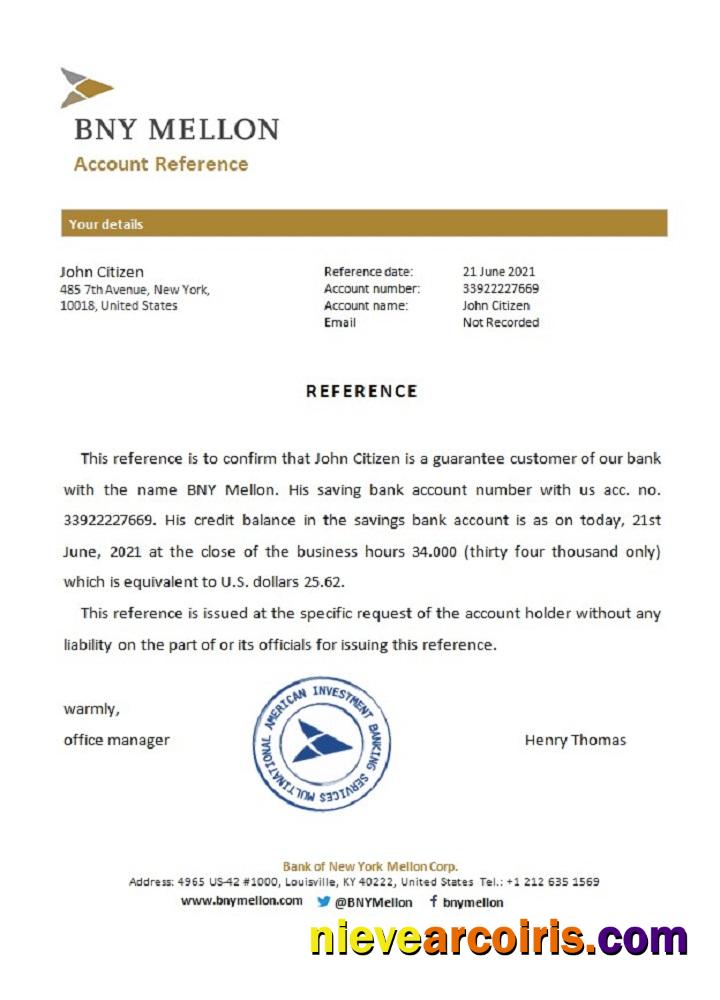 USA BNY Mellon reference